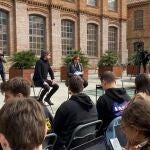 La alcaldesa Ada Colau en un acto del Diari de Barcelona en el campus de Comunicación de la Universitat Pompeu Fabra