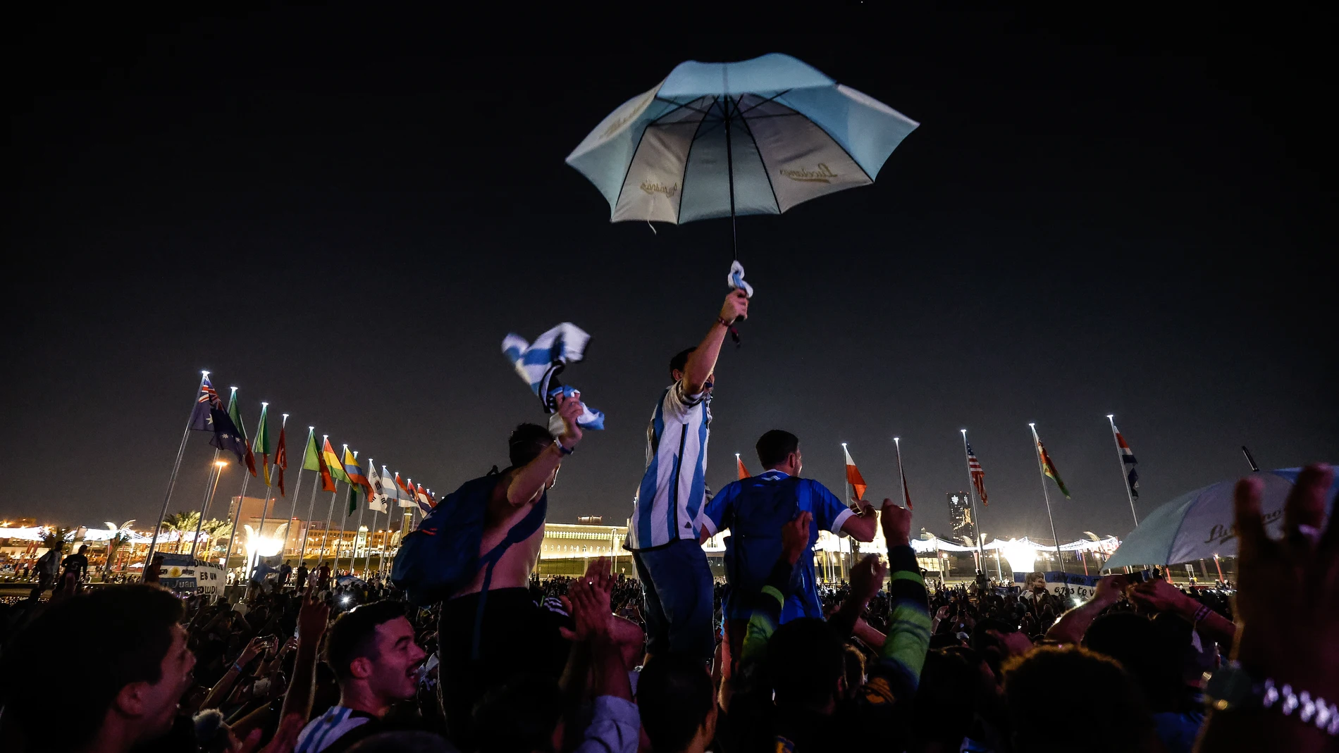 Aficionados argentinos en Doha