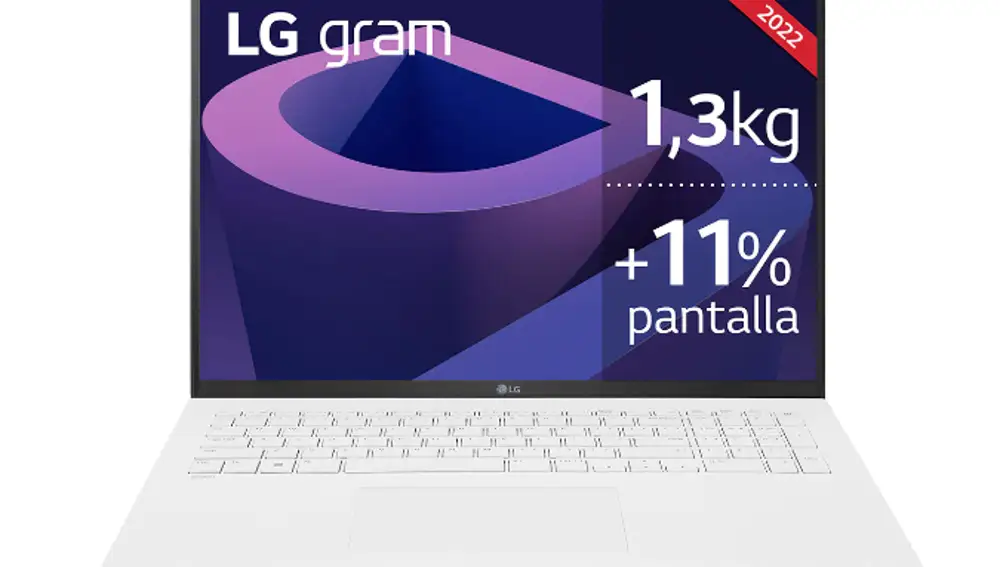 LG Gram con pantalla de 17 pulgadas y formato 16:10.