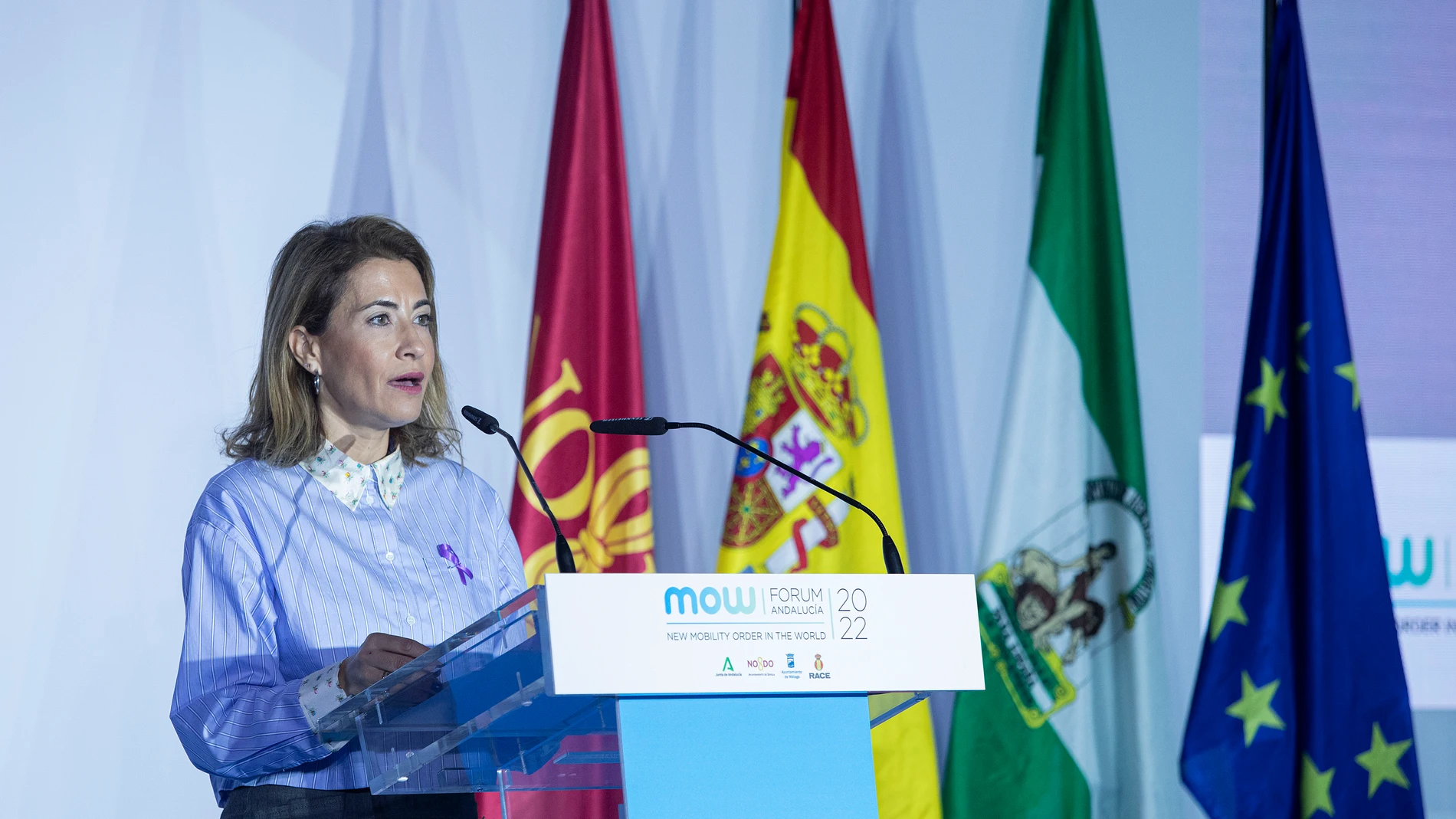 La ministra de Transportes, Movilidad y Agenda Urbana, Raquel Sánchez, en el MOW Fórum Andalucía