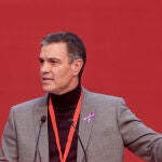 El presidente del Gobierno, Pedro Sánchez, interviene en la inauguración del XXVI Congreso de la Internacional Socialista (IS), en la Feria de Madrid, IFEMA.