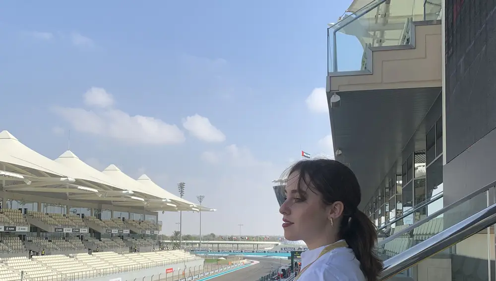 Paula Vidal, en el circuito de Abud Dabi durante el GP de F1 de Abu Dabi
