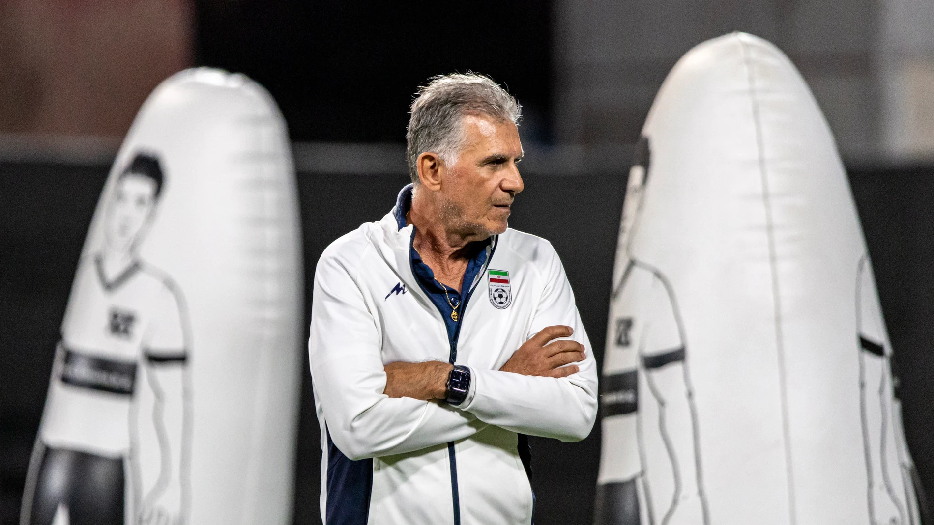 Carlos Queiroz, en el entrenamiento de Irán