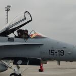 Uno de los F-18 españoles en la base rumana de Fetesti