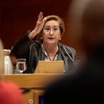 La fiscal superior de la Comunitat Valenciana, Teresa Gisbert, presenta la Memoria de la Fiscalía de 2021 en la Comisión de Coordinación de Les Corts Valencianes tras su reciente propuesta sobre la rebaja de la edad penal.