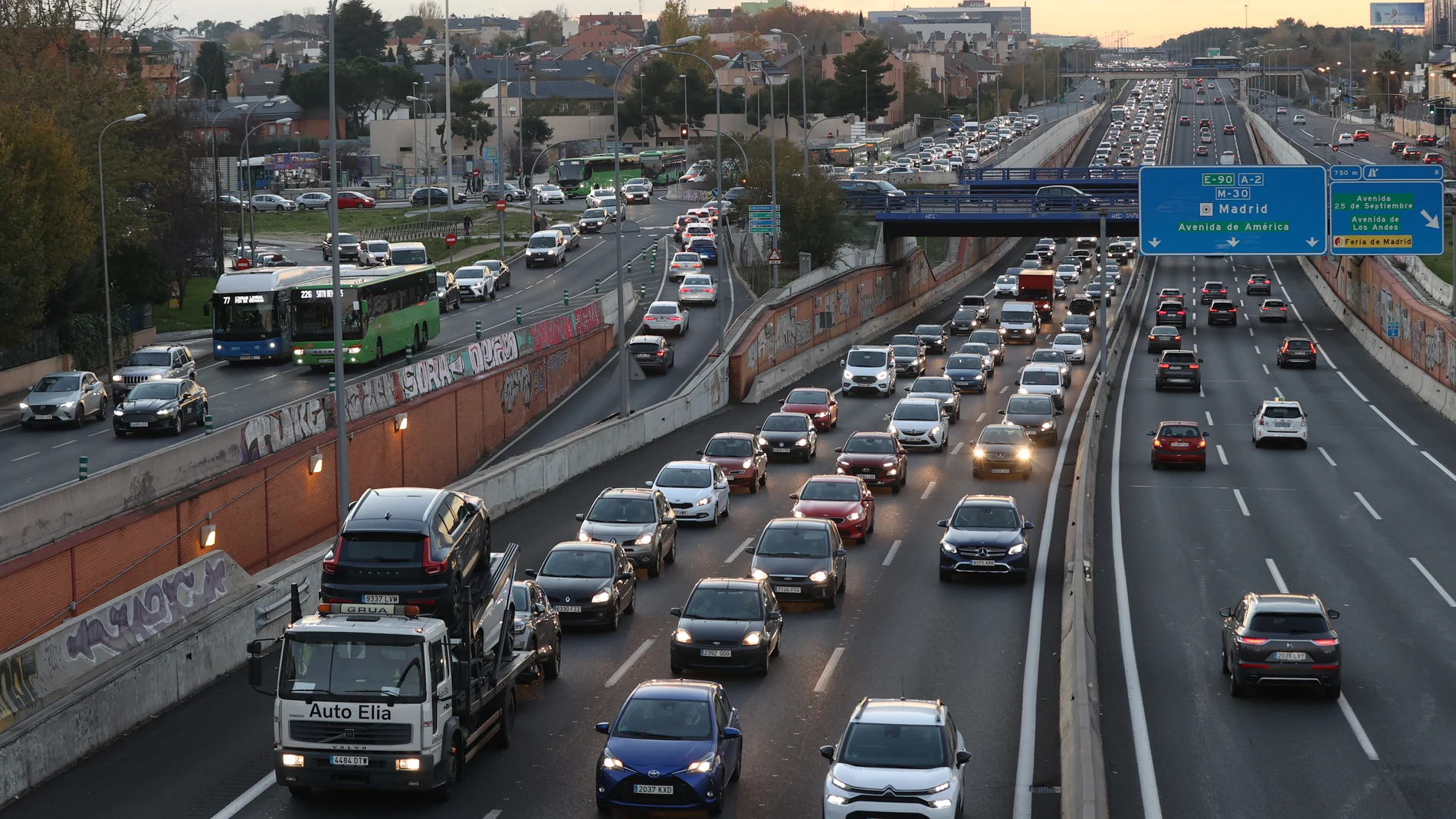 Tráfico de vehículos en Madrid 