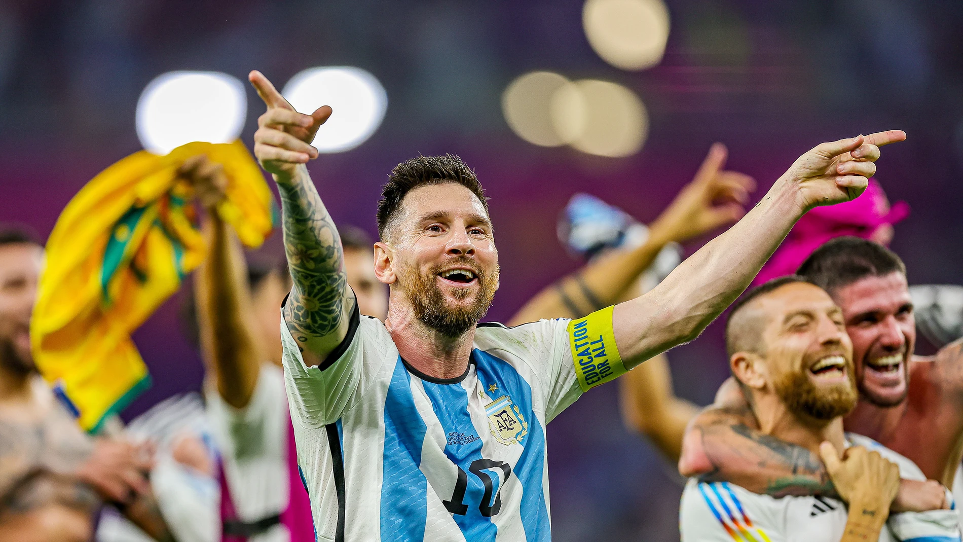 Lionel Messi con Argentina en el Mundial de Qatar.