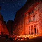 Una imagen del mítico Tesoro de Petra, uno de las maravillas del mundo más admiradas por los turistas