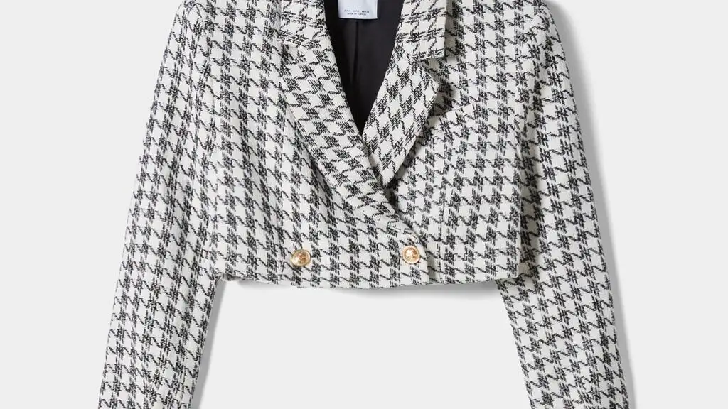 Blazer estructura pata de gallo cropped