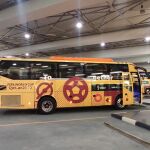 Autobús para la prensa en el Mundial de Qatar