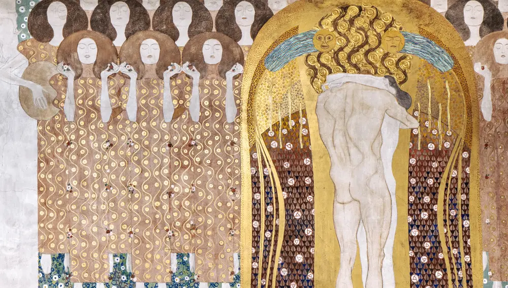 Parte del Friso de Beethoven, el mural monumental de Klimt en La Secesión