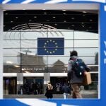 La entrada del Parlamento Europeo en Bruselas este viernes 9 de diciembre
