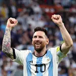 Leo Messi celebra un gol en el Mundial de Qatar 2022.