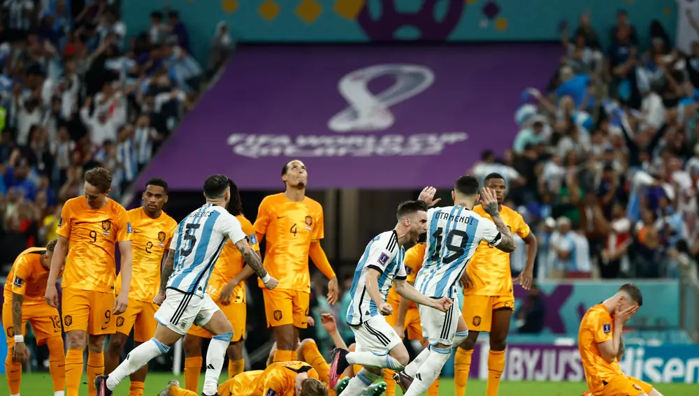 Argentina, en el arranque de su celebración para semifinale