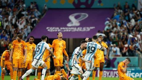 Argentina, en el arranque de su celebración para semifinale