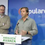 El secretario general del PP-A, Antonio Repullo, durante una rueda de prensa en Córdoba