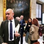 El alcalde de Sevilla, Antonio Muñoz, en la presentación de las líneas maestras del presupuesto municipal para 2023