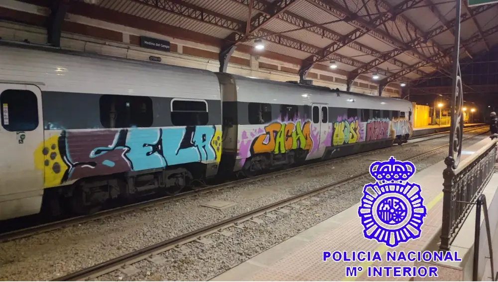 Grafitti en el tren de Medina del Campo