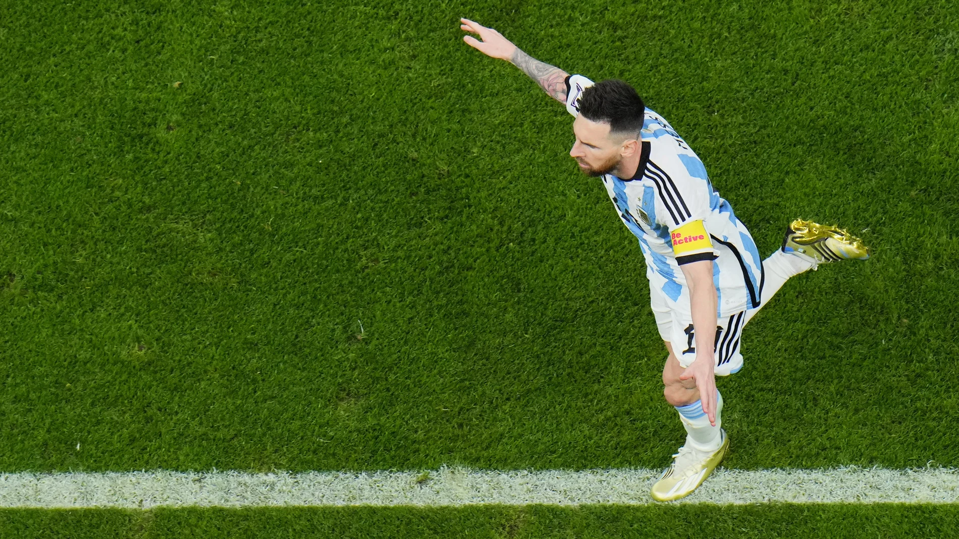 Messi celebrando su gol en la semifinal