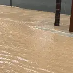 Agua acumulada en las calles de Almería