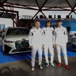 Martín Vázquez, Amavisca y Morientes en el acto de BMW