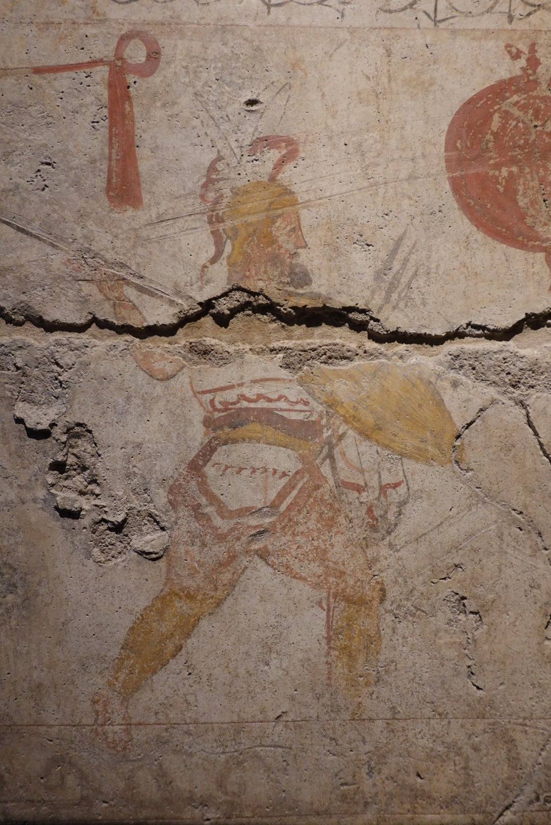 Un guerrero centroitálico, posiblemente romano, en una pintura mural de mediados del siglo IV a.C.