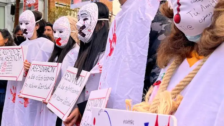 Los manifestantes ayer en la protesta de Madrid