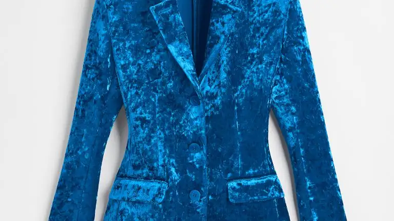 Blazer en terciopelo arrugado