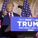 Donald Trump durante su anuncio en Mar-a-Lago en Palm Beach para postularse a la presidencia de EE UU por tercera vez
