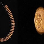 Imagen de las joyas halladas en Amarna