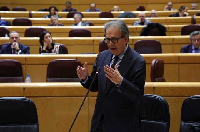 El ministro de Universidades, Joan Subirats, durante una sesión de control al Gobierno en el Senado