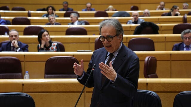 El ministro de Universidades, Joan Subirats, durante una sesión de control al Gobierno en el Senado