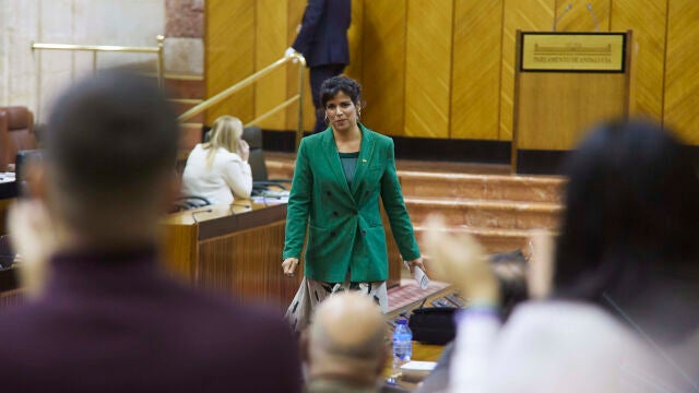 Teresa Rodríguez, en el Parlamento andaluz