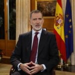 Felipe VI durante su discurso en la noche del 24 de diciembre