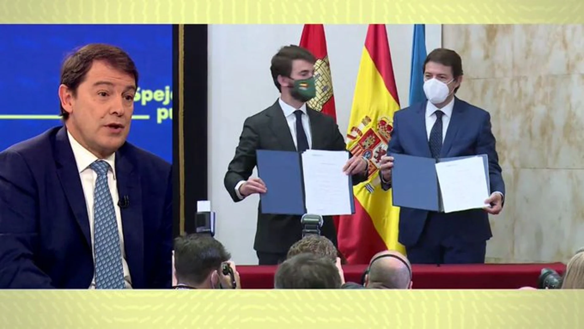 El presidente de Castilla y León, Alfonso Fernández Mañueco, durante su intervención en "Espejo Público"