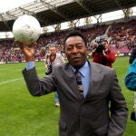Pelé, durante un homenaje hace unos años