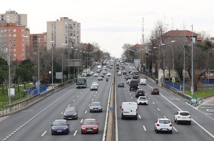 Estado del tráfico en la A5, carretera de Extremadura, el pasado viernes en Madrid