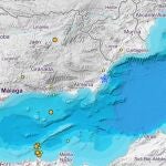 Mapa de localización del seísmo registrado en la provincia de Almería. IGN
