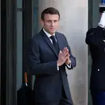 El presidente francés, Emmanuel Macron hoy en el Elíseo antes de recibir al nuevo primer ministro sueco este miércoles 3 de enero