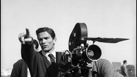 Pasolini durante el rodaje de "La Ricotta"