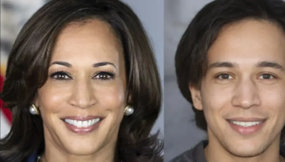 La versión mascullna de Kamala Harris parece bastante más joven, hasta incluso podría ser una imagen de su hijo.