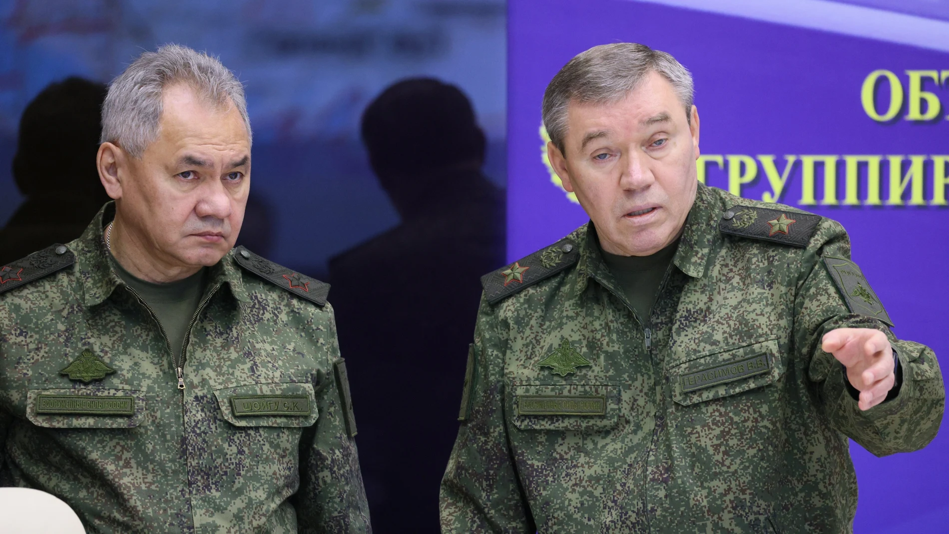 El ministro de Defensa ruso Sergei Shoigu y el general Valery Gerasimov