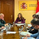 La delegada del Gobierno, Virginia Barcones, durante la reunión de trabajo con cuerpos policiales y las unidades de Violencia sobre la Mujer