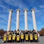 Las entidades independentistas con el cartel de la manifestación