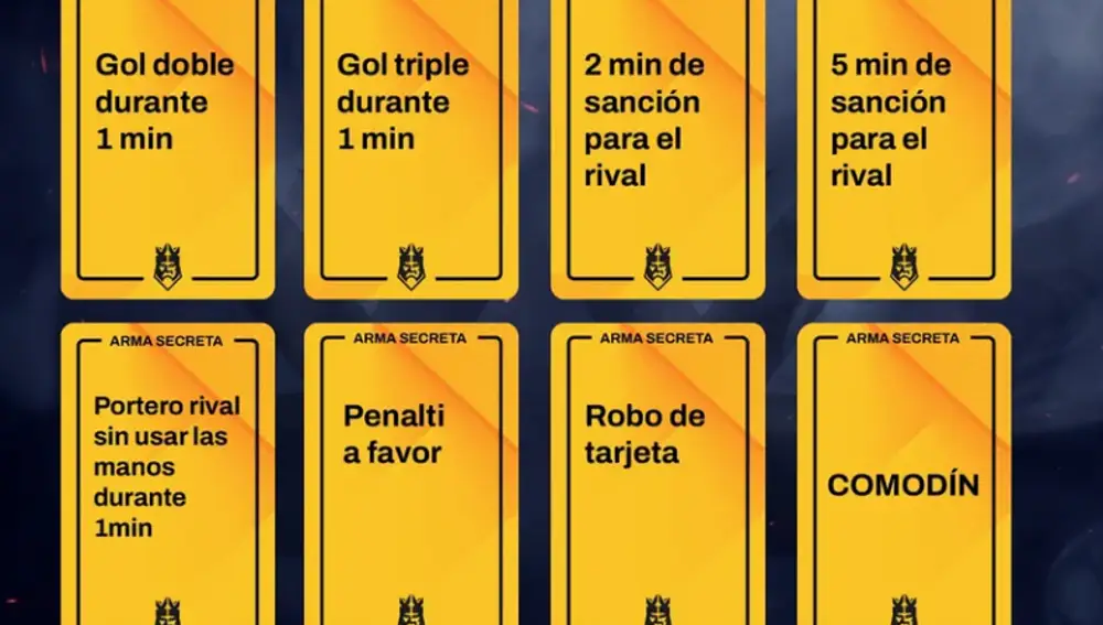 Las cartas de las que pueden disponer los equipos