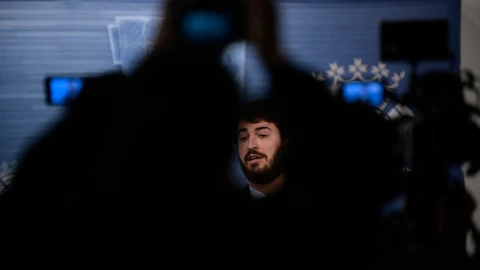 El vicepresidente de la Junta de Castilla y León, Juan García-Gallardo, comparece ante los medios de comunicación