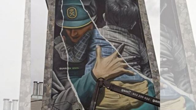 Grafiti de Diego As, en la Comandancia de la Guardia Civil de Lugo
