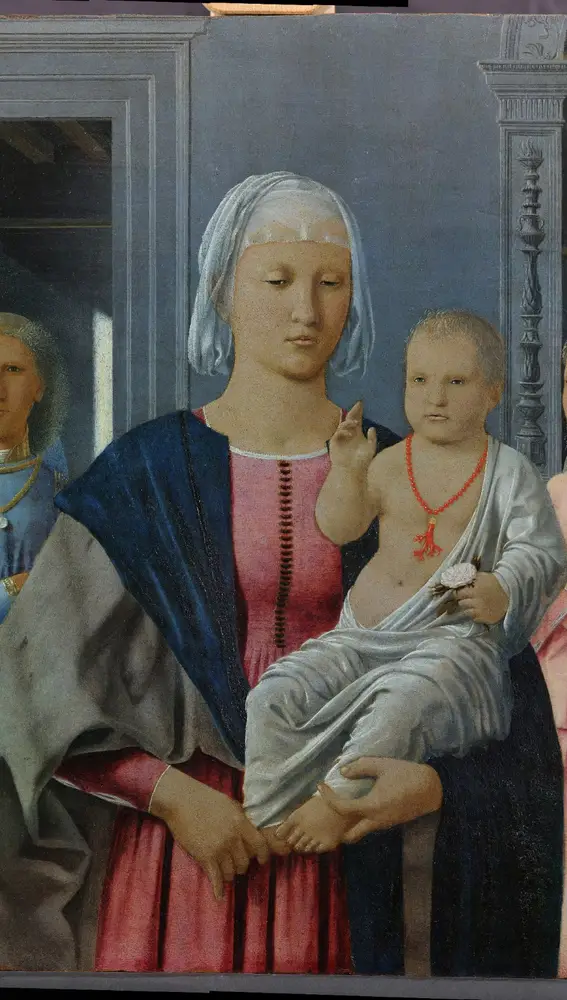 Madonna col bambino e angeli detta Madonna di Senigallia. Pietro della Francesca Borgo Sansepolcro (1412 - 1492 aprox.)
