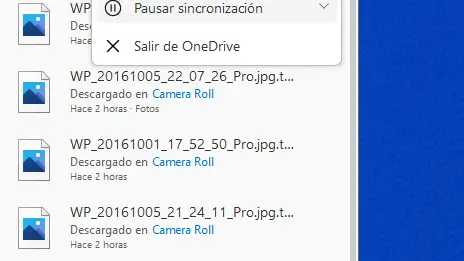 Pausa la sincronización de OneDrive.