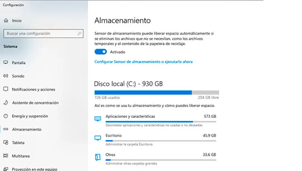 Comprueba si hay poco espacio en el disco duro y si es así libera espacio eliminando archivos innecesarios.